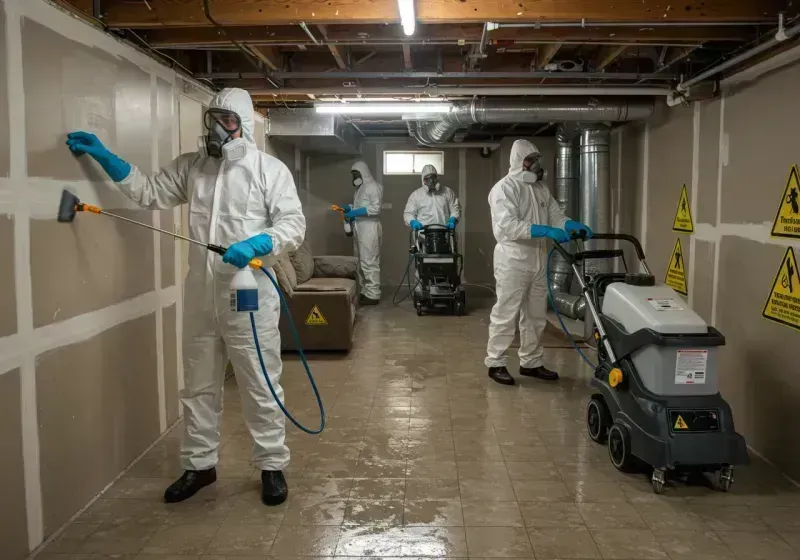 Basement Moisture Removal and Structural Drying process in Bridgeport, TX